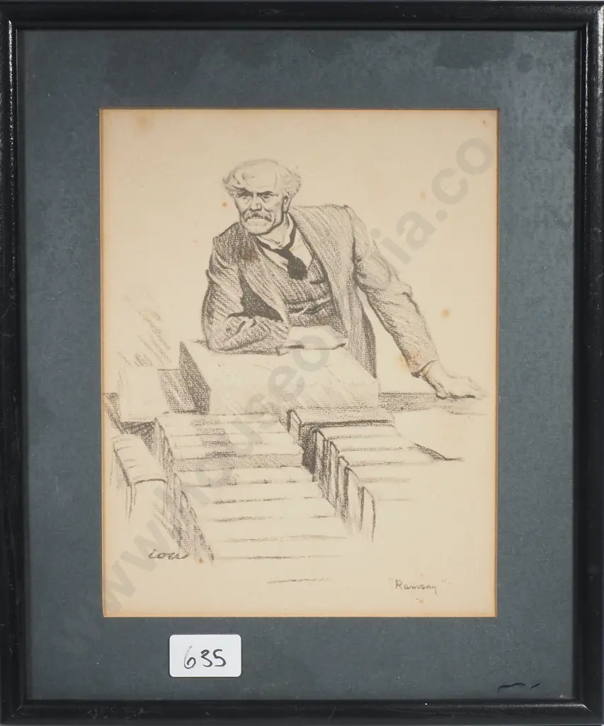 Vintage Lithograph of Ramsay Macdonald by artist David Low Image 1++