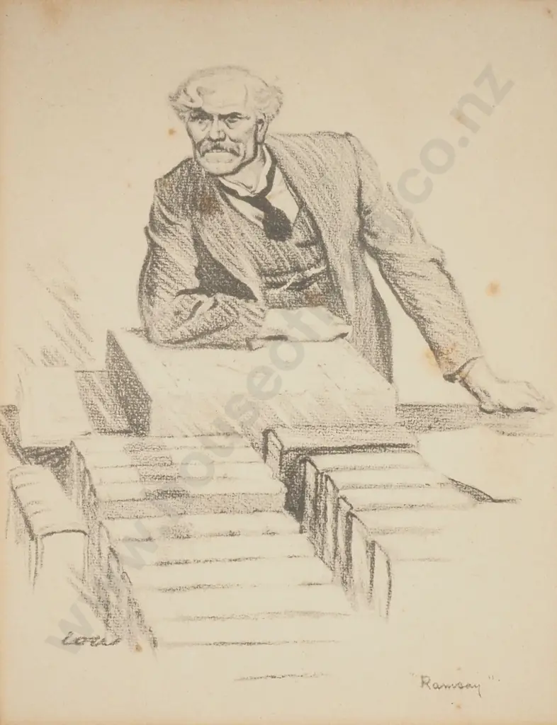 Vintage Lithograph of Ramsay Macdonald by artist David Low Image 1++