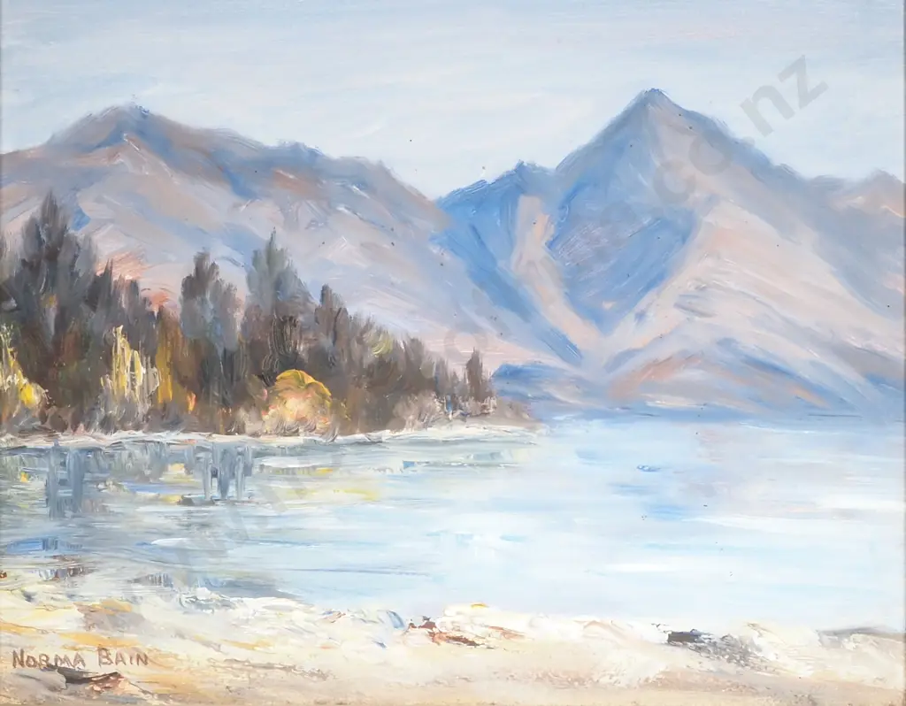 Norma Bain 'Walter Peak, Queenstown' Oil on Board Image 1++