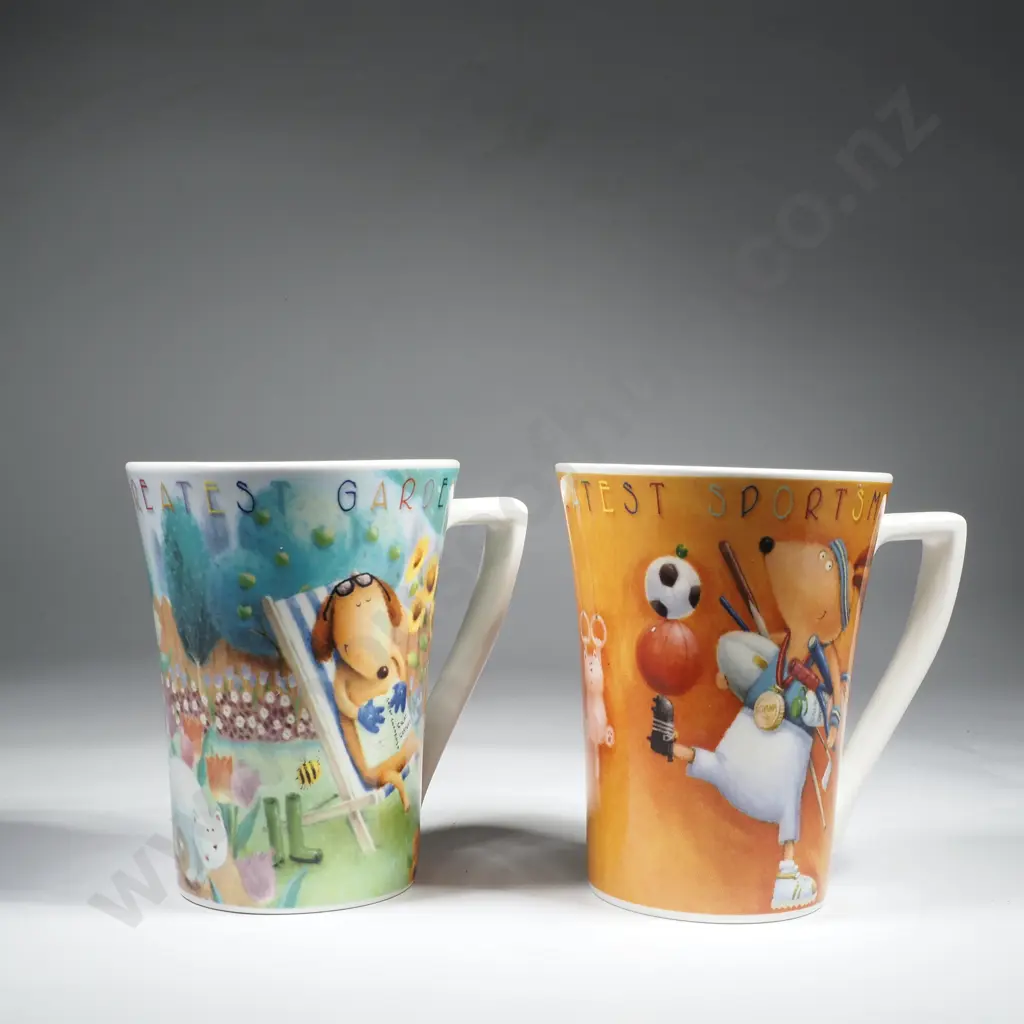 Two Portmeirion Mugs by Rob Scotton - The World's Greatest Sportsman & Gardener Image 1++