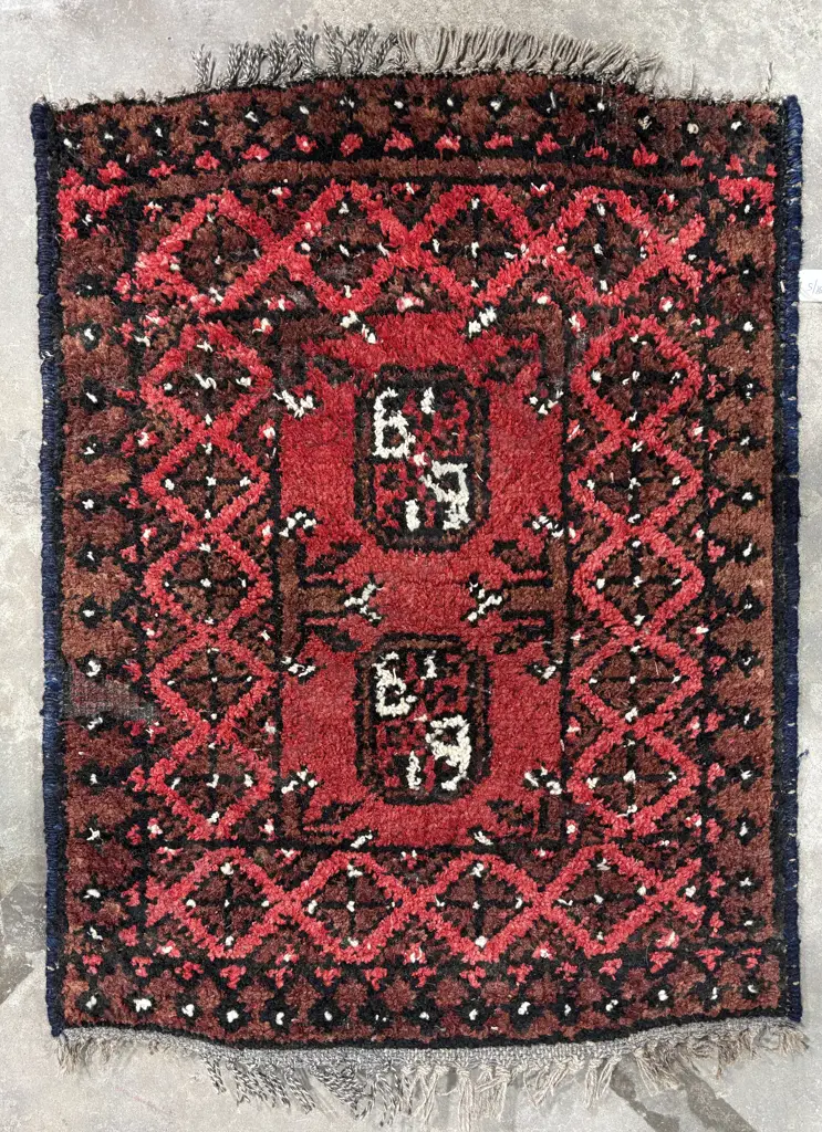 Small Afghan Turkoman or Baluchi Tribal  Hand Knotted Rug Image 1++