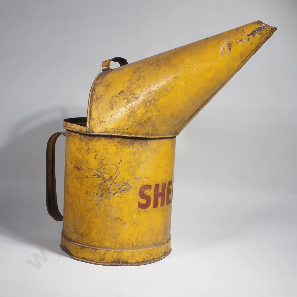 Shell Lubricants Oil Jug or Metal Oil Pourer Can, Circa 1850 Image 1++