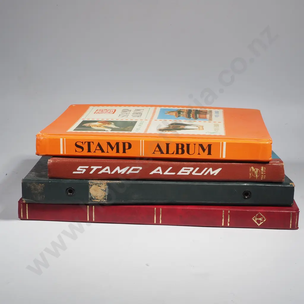 4 x Stamp Albums  - Mostly Australian , New Zealand & Some World Image 1++
