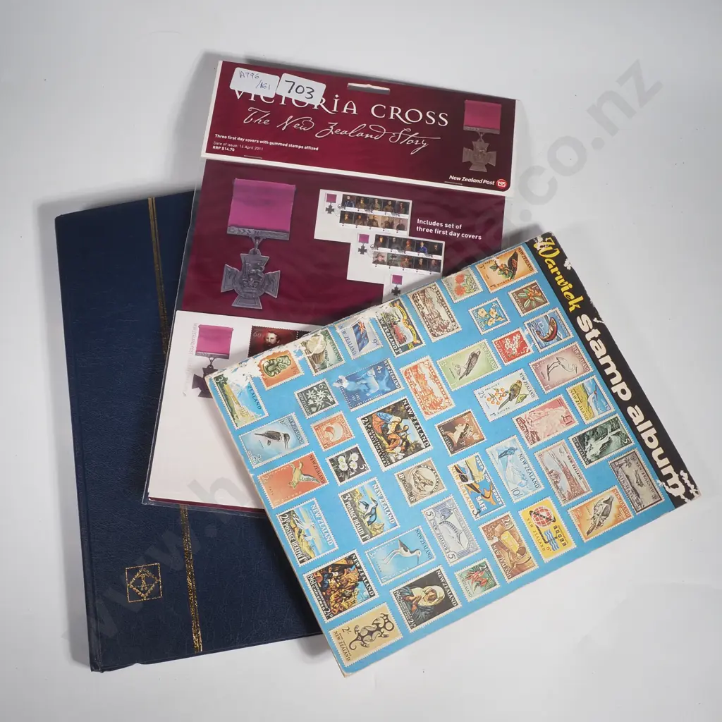 Two Stamp Albums Containing Stamps & Victoria Cross Stamps  Image 1++