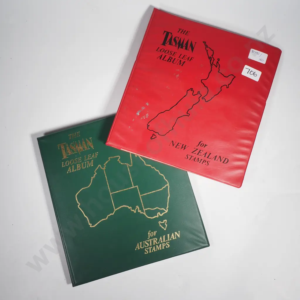 Two Stamp Albums : The Tasman Loose Leaf Album For NZ Stamps & For Australian Stamps Image 1++