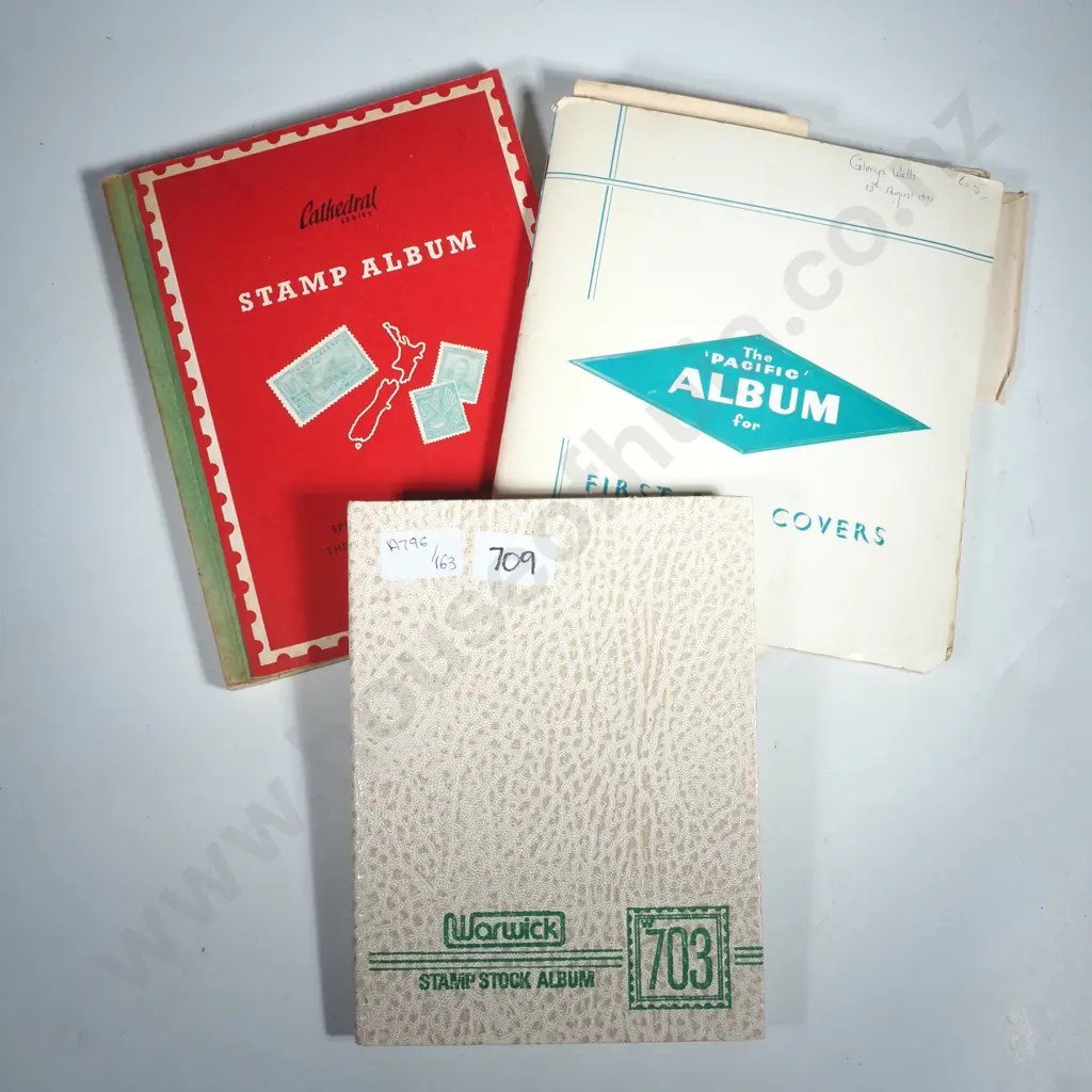 Two Stamps Albums Containing World Stamps & Album w First Day Covers  Image 1++