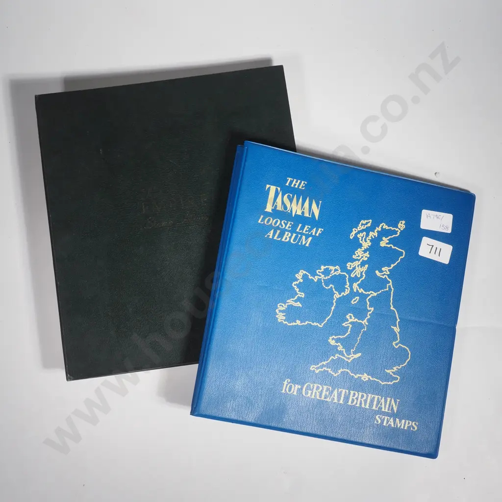 Two Stamp Albums - One For The Tasman Loose Leaf Album For Great Britain  & The Other "The Empire" Stamp Album w Stamps Image 1++