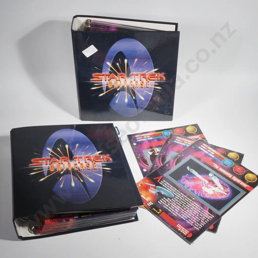 Two 1997 Star Trek Universe Trivia Binders Complete w Information & Produced by Newfield Publications Image 1++