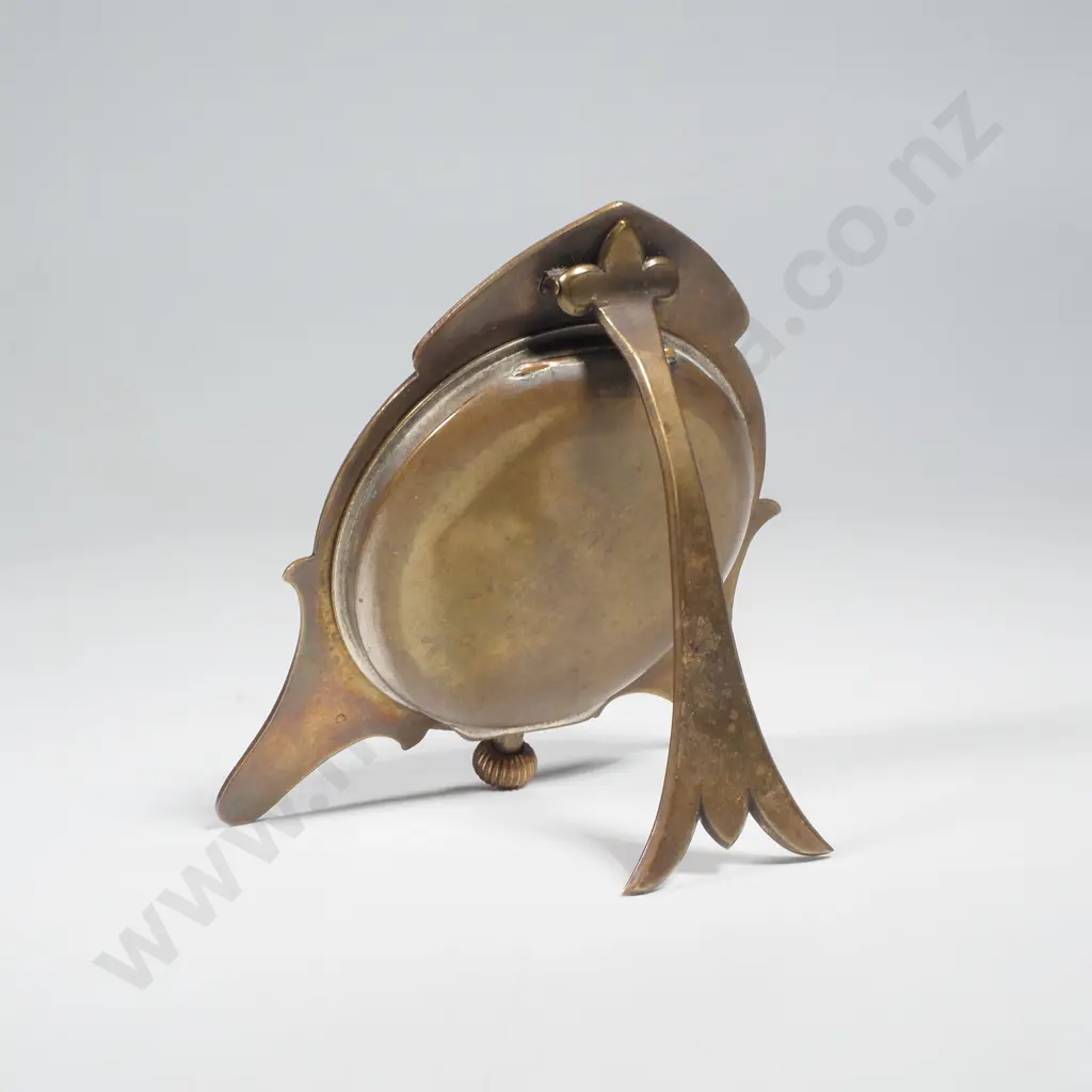 15 Day Swiss Made 8 Day Travel Clock w Art Nouveau Style Brass Surround Image 1++