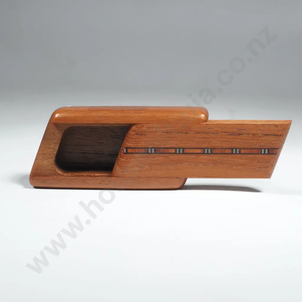 Small Heartwood Creations Secret Stash Box w Inlay w Concealed Sliding Top Image 1++