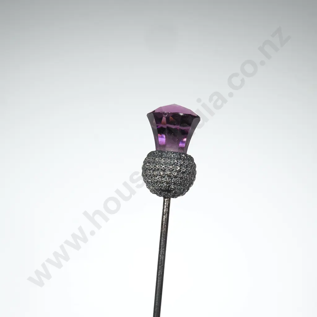 Sterling Silver Hatpin w Thistle Finial Image 1++