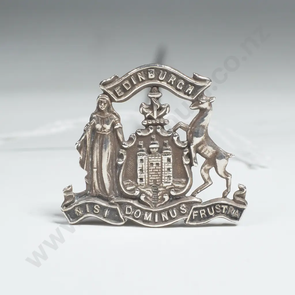 Sterling Silver Hatpin w Coat of Arms for Edinburgh Image 1++