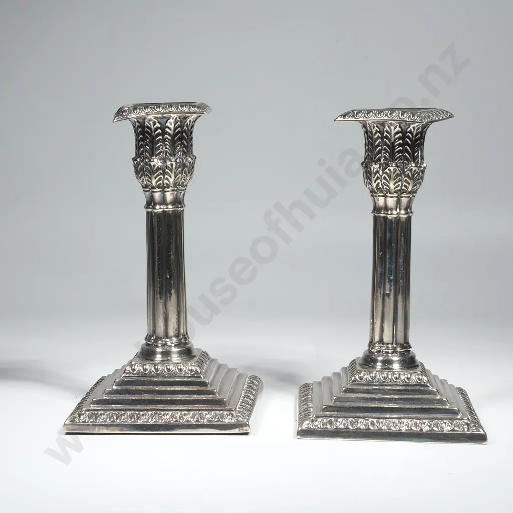 Pair of Silver Plated Candlesticks Image 1++