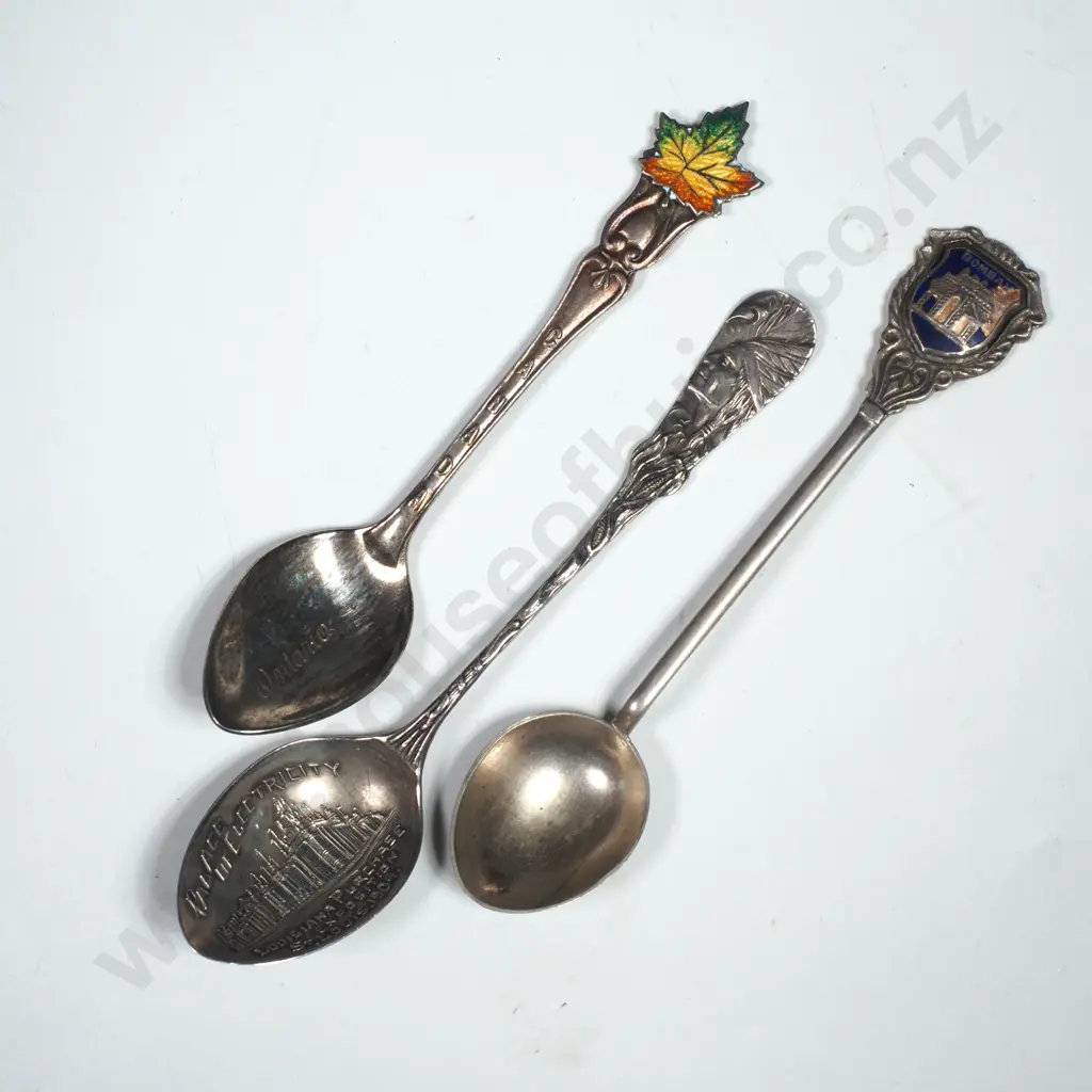 Three Sterling Silver Souvenir Coffee Spoons Image 1++