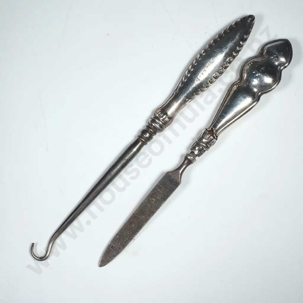 Sterling Silver Handled Boot Hook & File A/F  Image 1++
