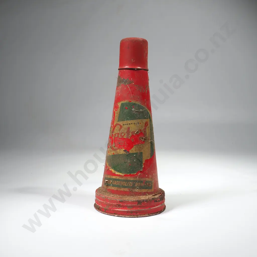 Vintage Castrol Wakefield Motor Oil Bottle Tin Top or Pourer Spout from the Mid 20th Century Image 1++