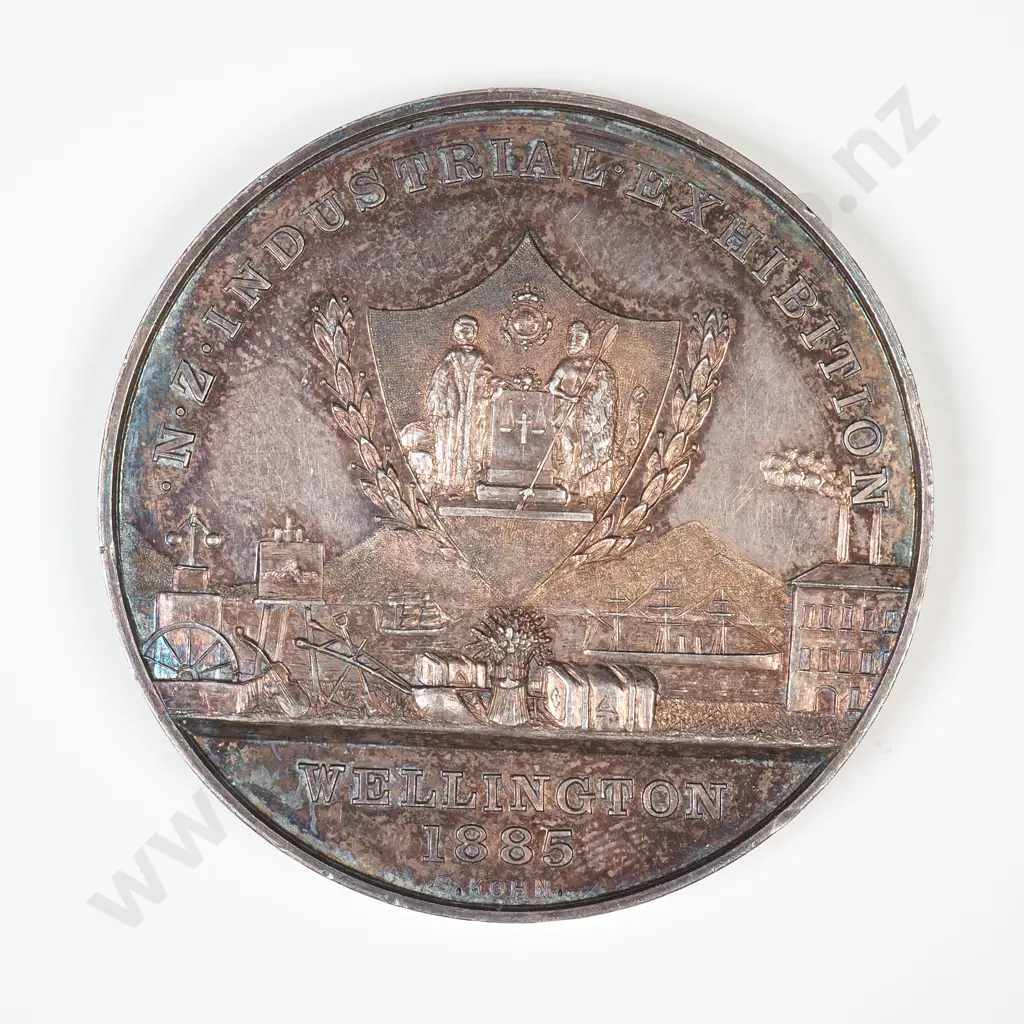 Sterling Silver 1885 Wellington Exhibition Award Medal to Matthew Bond Image 1++