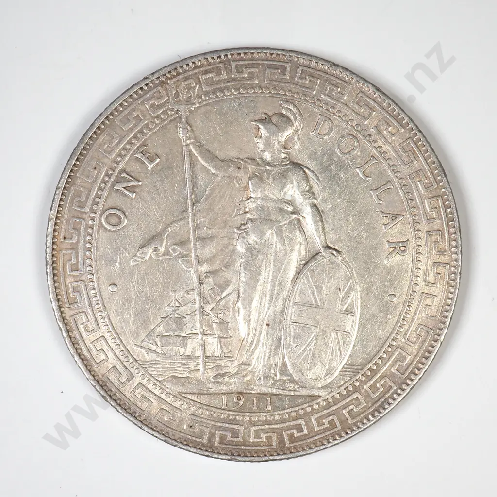 1911 Silver Trade Dollar Bombay Mint Image 1++