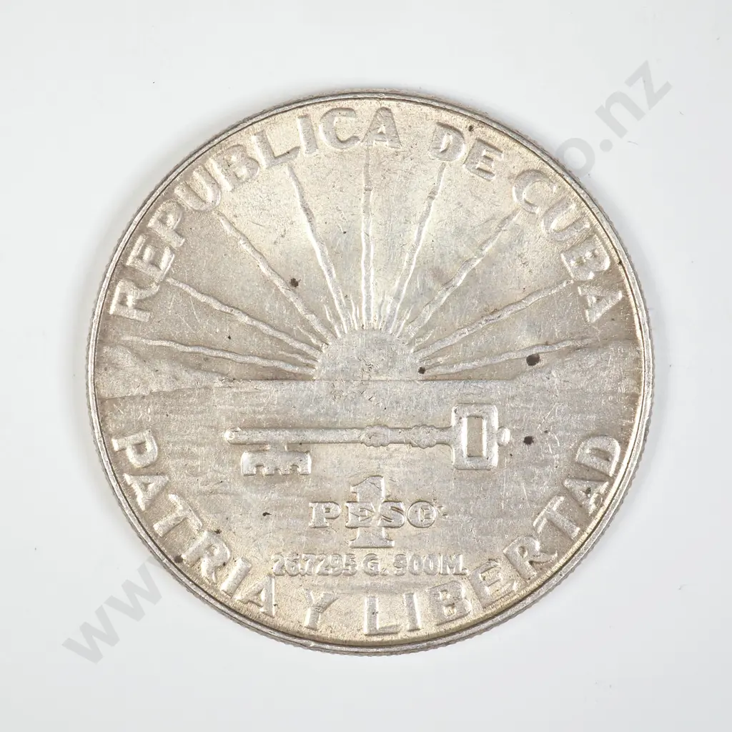 Republic of Cuba 1953 One Peso commemorating the 100th anniversary of José Martí's birth Image 1++