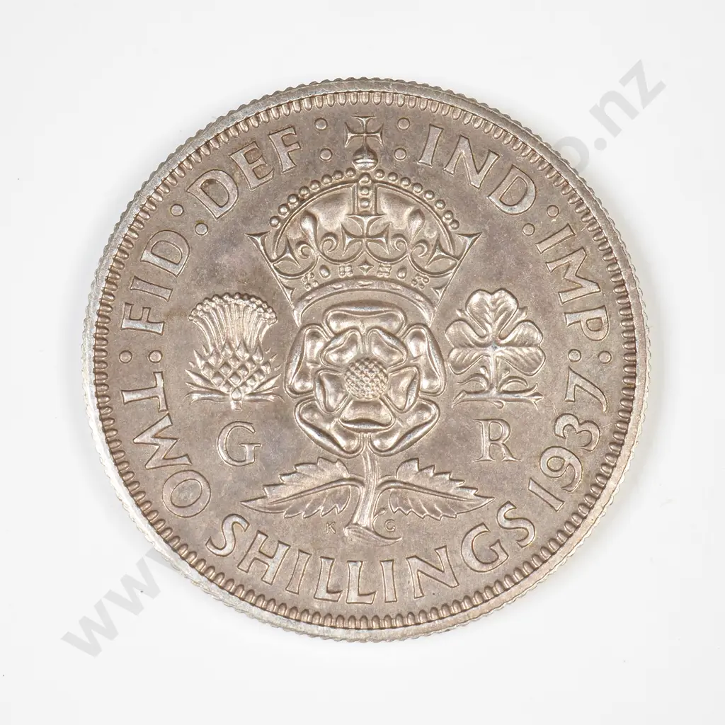 UK 1937 Two Shilling Coin - Better Grade Image 1++