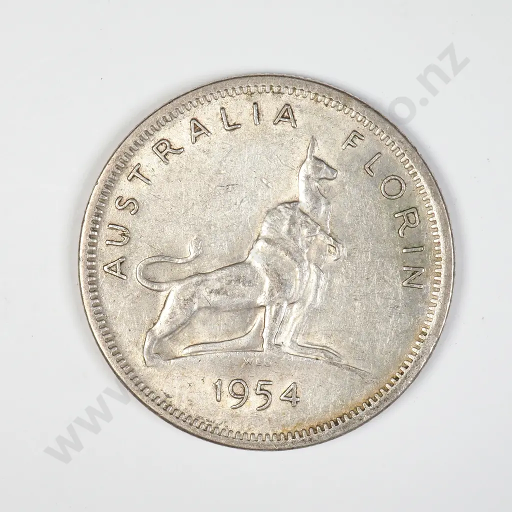 AUS 1954 Australian Florin Image 1++
