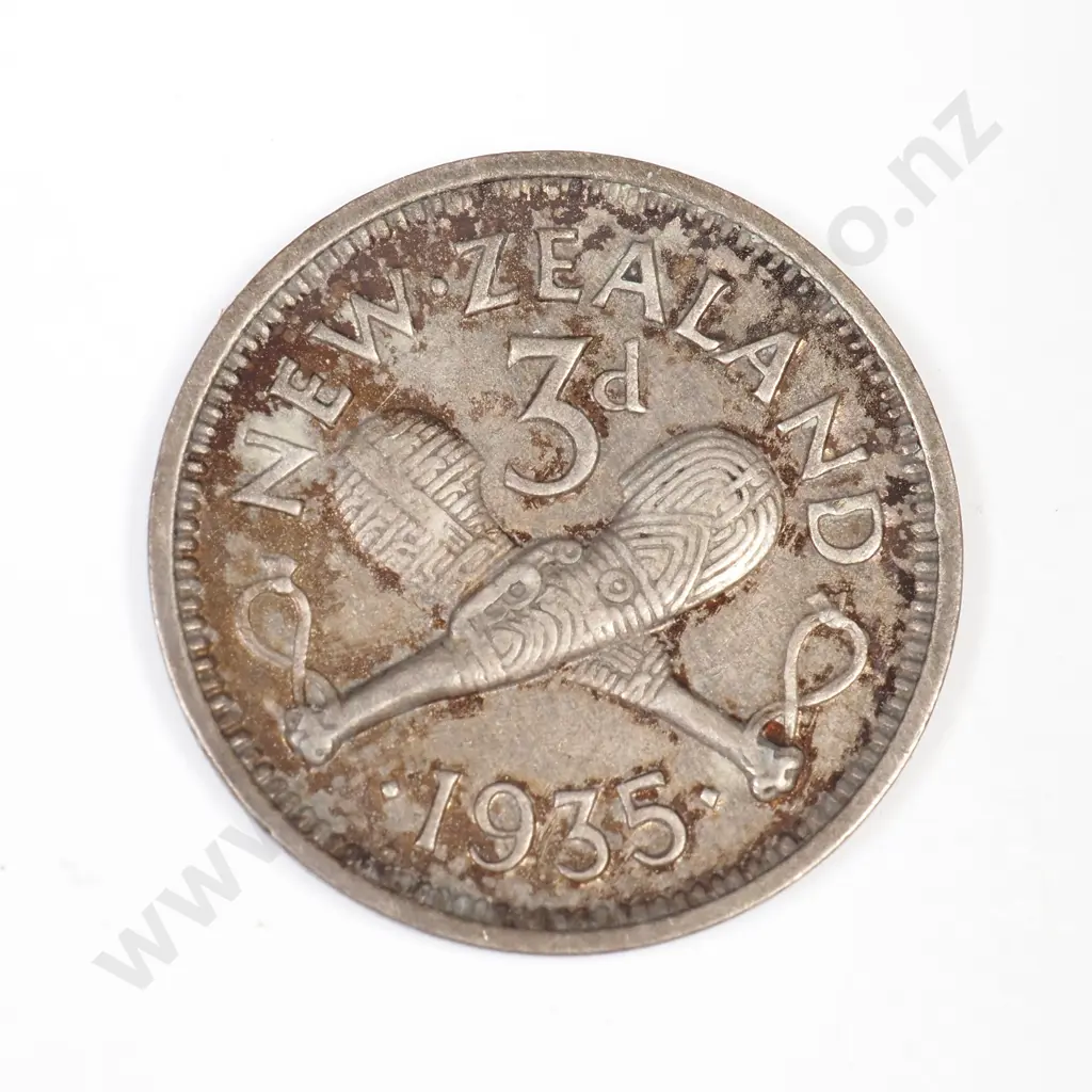 New Zealand 1935 Threepence Image 1++