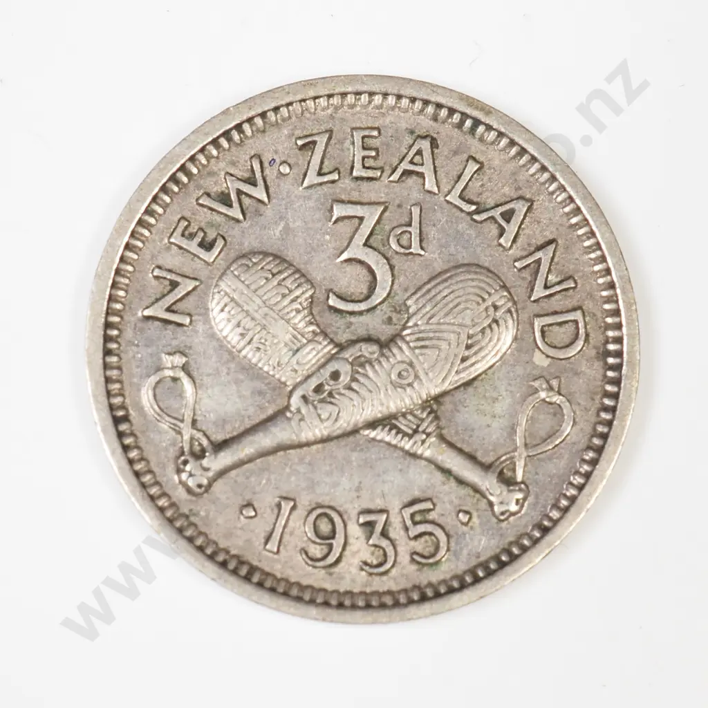 New Zealand 1935 Threepence Image 1++