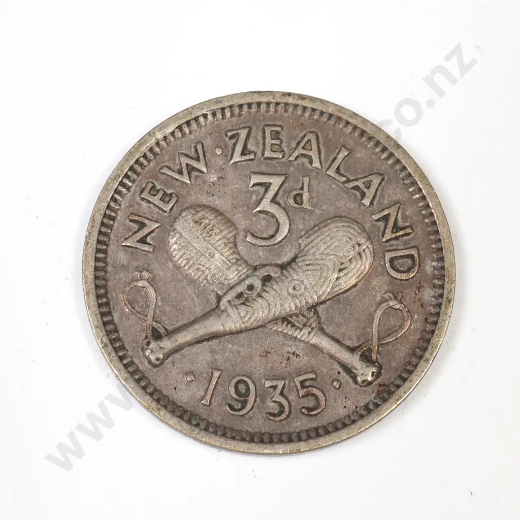 NZ 1935 Threepence Image 1++