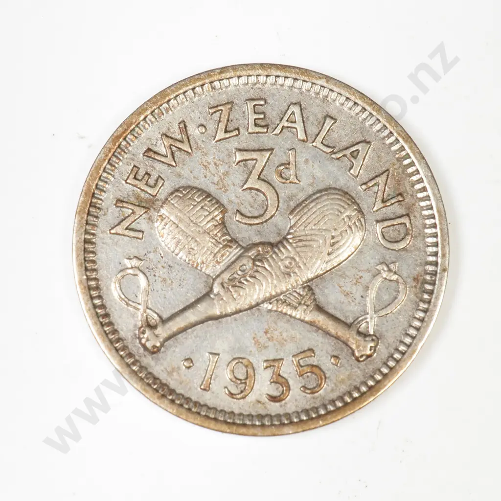NZ 1935 Threepence Image 1++