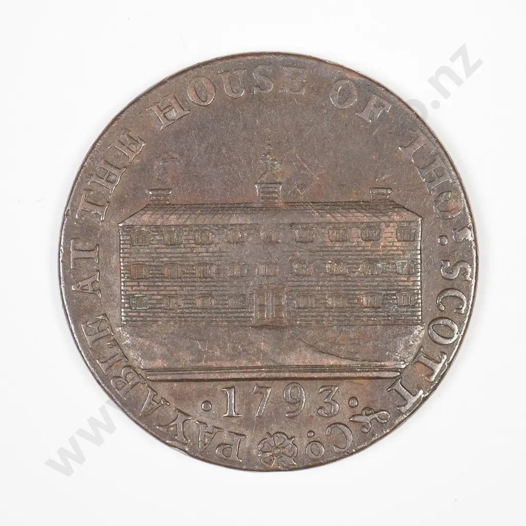 UK 1793 Half Penny Token – Thomas Scott & Co Image 1++