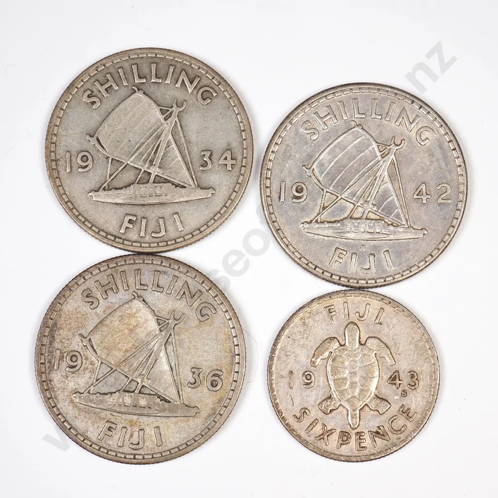 19.5 Grams of 90% Silver Fiji Coinage Image 1++