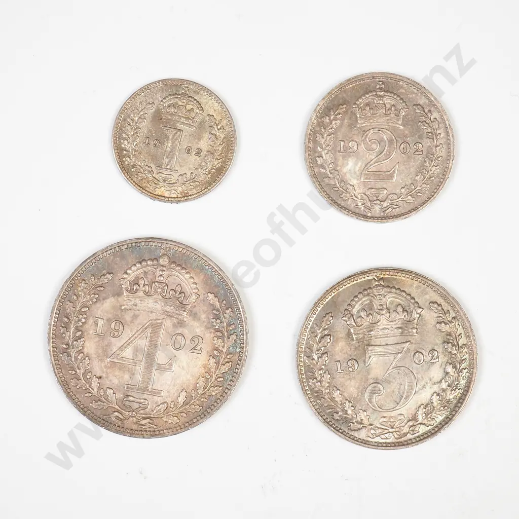  UK 1902 four coin Maundy set Image 1++