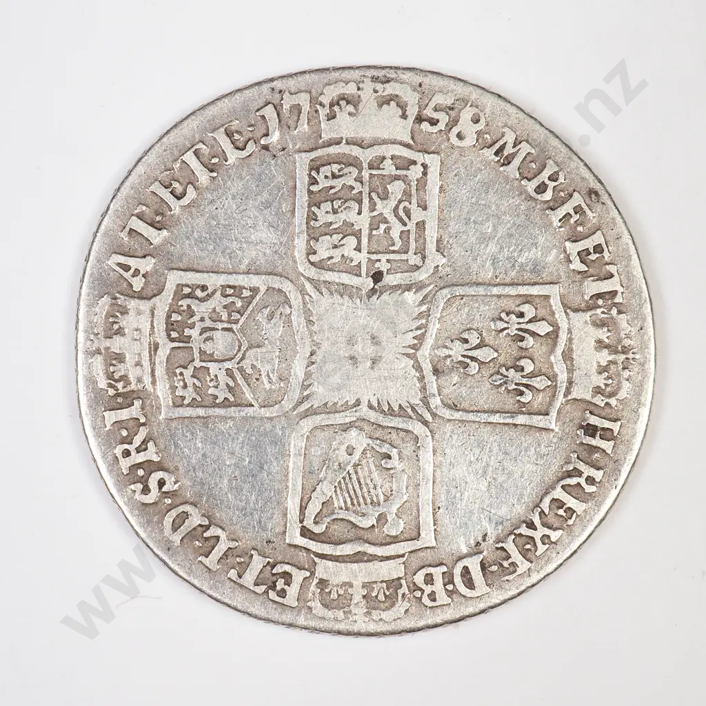 UK 1758 shilling Image 1++