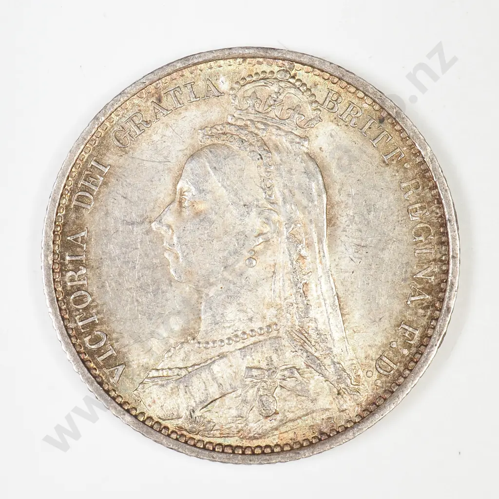 UK 1887 Sixpence - Better Grade Image 1++