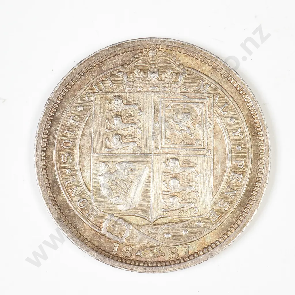 UK 1887 Sixpence - Better Grade Image 1++