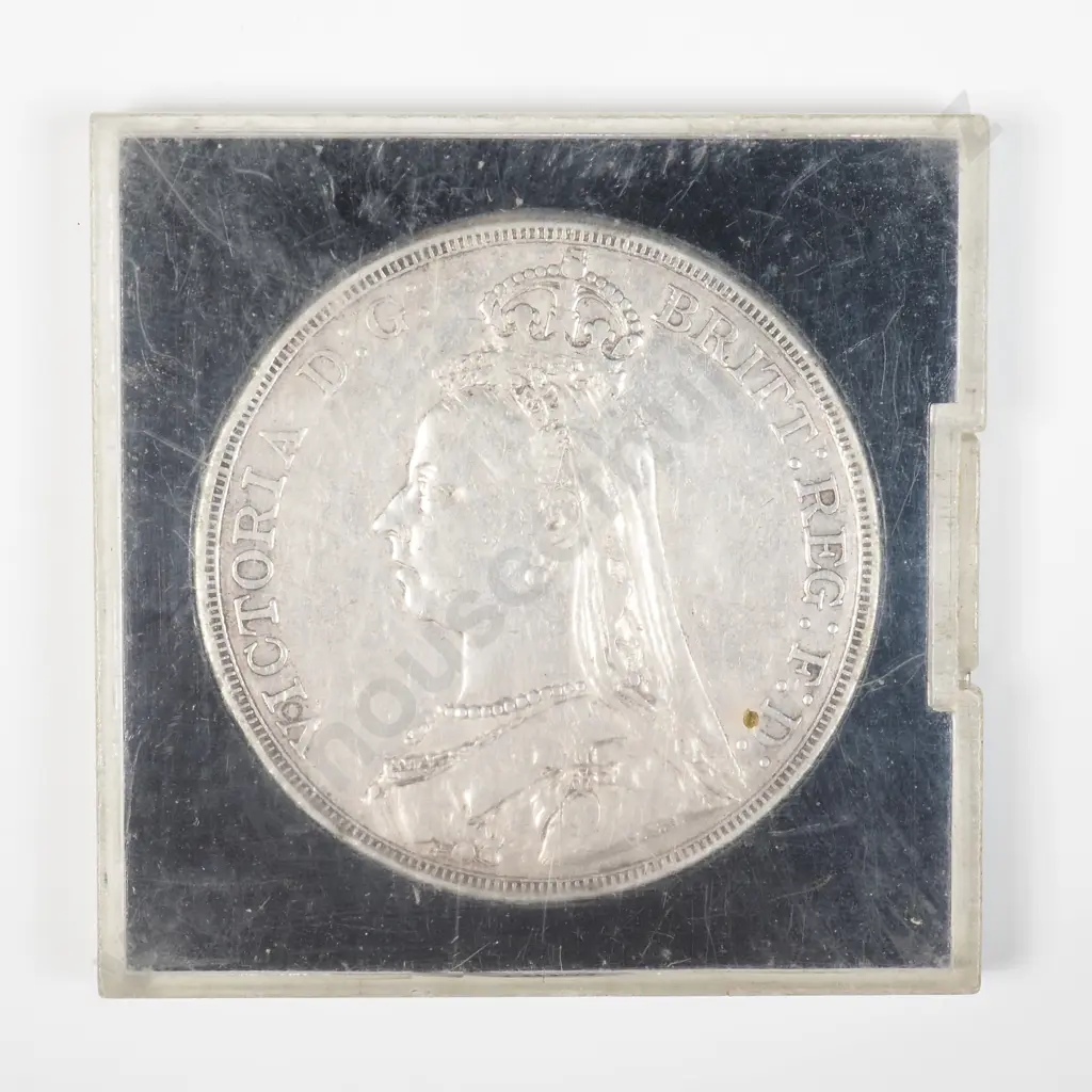 UK 1889 Sterling Silver Queen Victoria Crown Image 1++