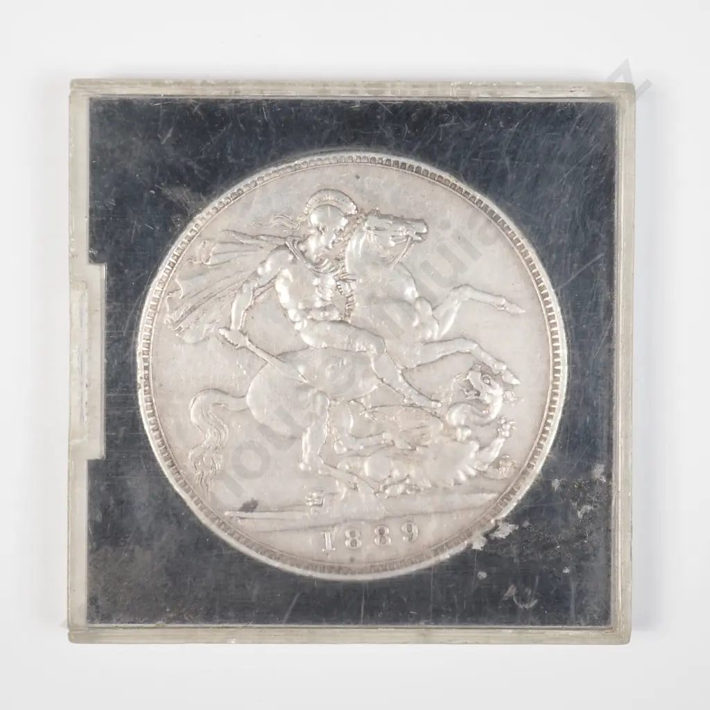 UK 1889 Sterling Silver Queen Victoria Crown Image 1++