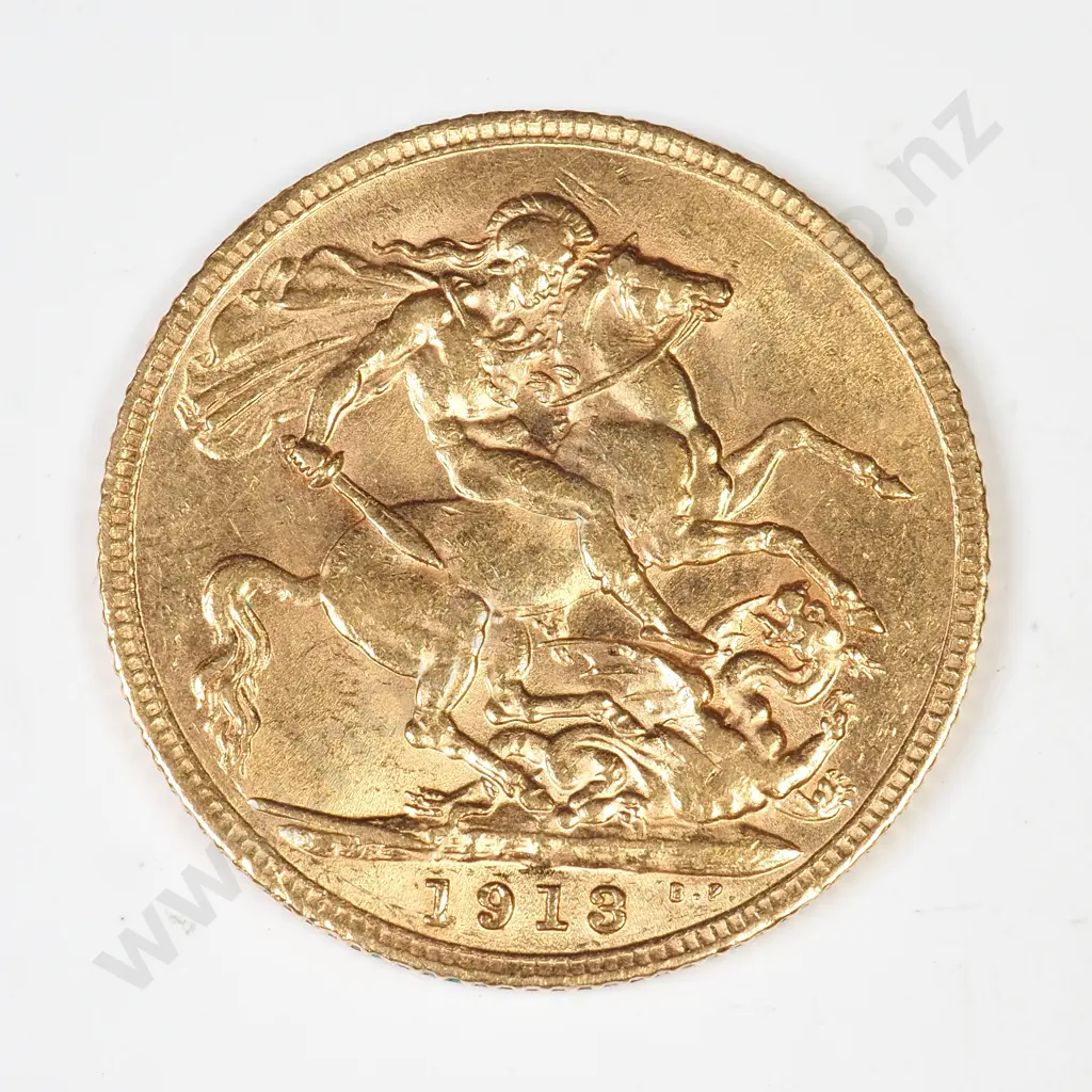 1918 George V Gold Sovereign Bombay Mint Image 1++