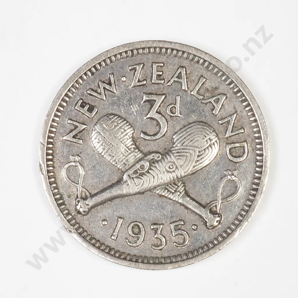 New Zealand 1935 Threepence Image 1++