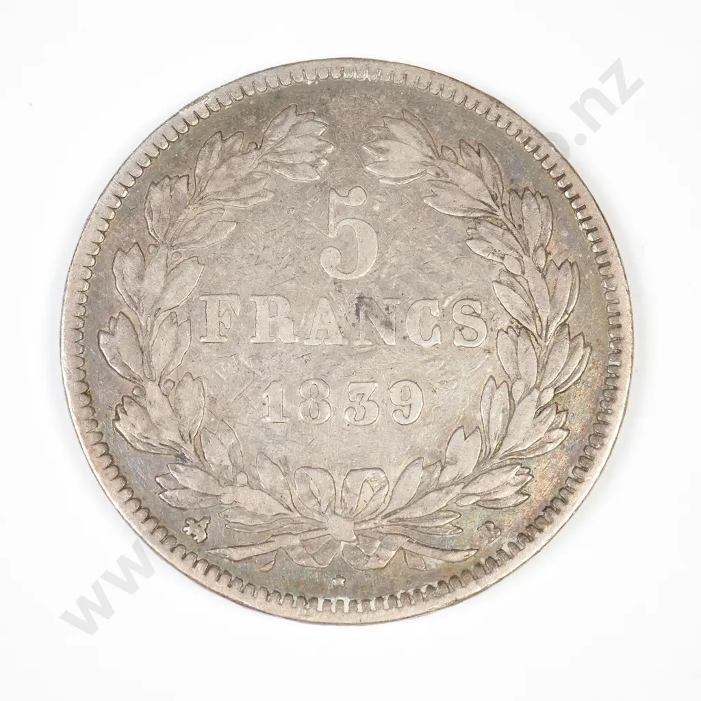 France 1839B silver 5 francs Image 1++