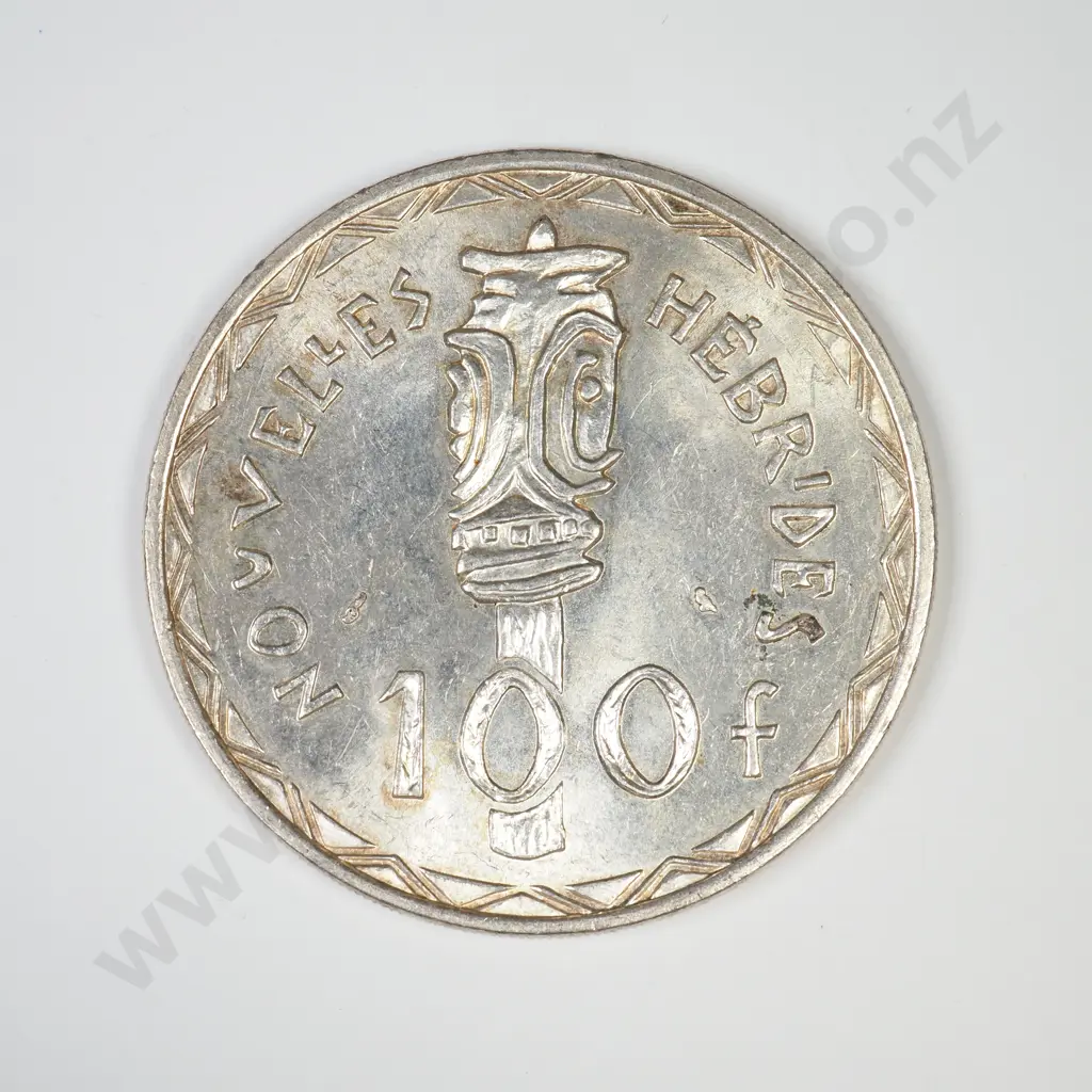  New Hebrides 1966 silver 100 francs Image 1++