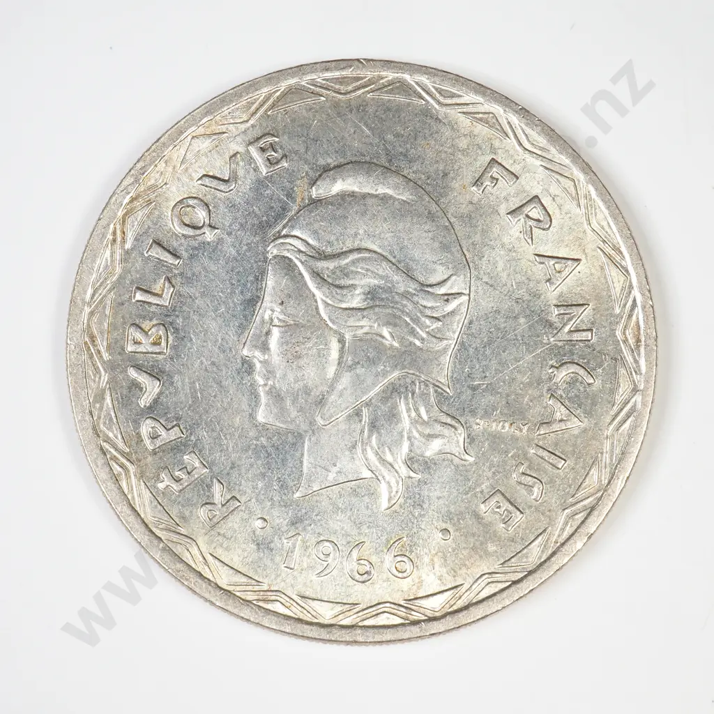  New Hebrides 1966 silver 100 francs Image 1++