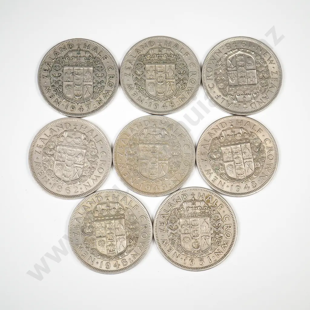 Assorted Lot of New Zealand Half Crowns - Better Grades Image 1++