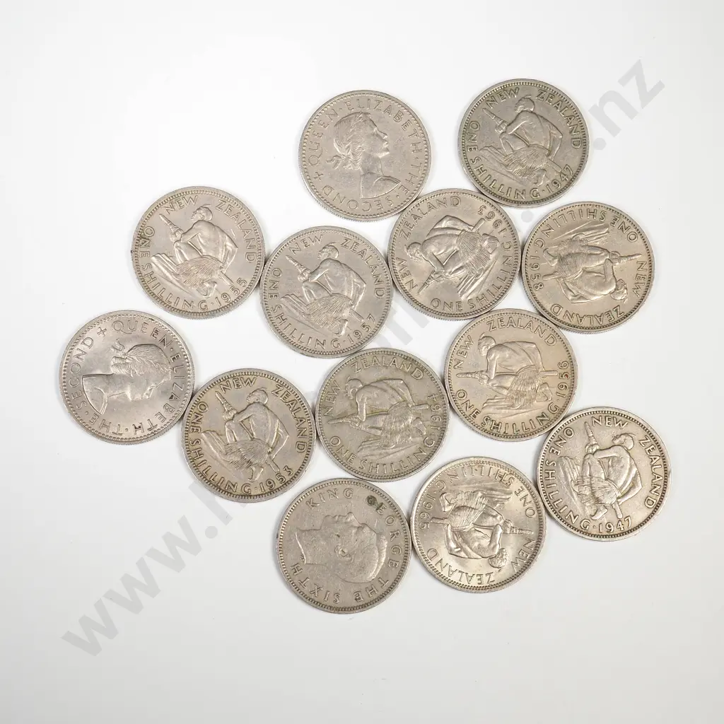 Assorted New Zealand Shilling Coins - Better Grades  Image 1++