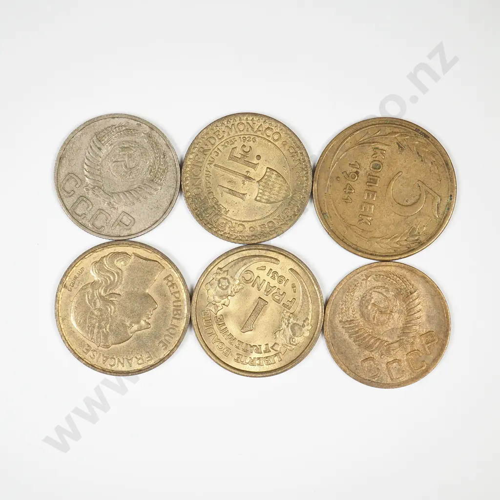 Assorted Lot of French & Russian Coinage Image 1++