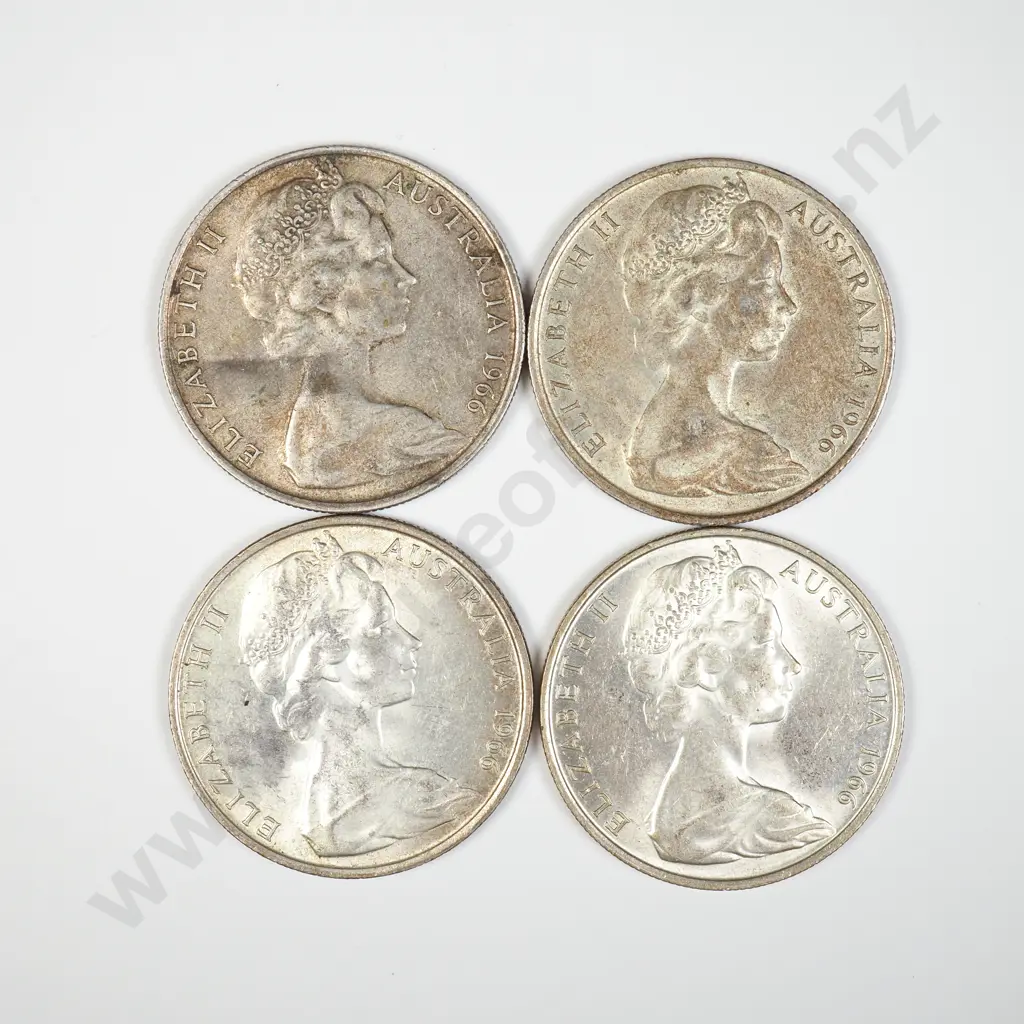 AUS 1966 Four 50 cent coins - 80% Fine Silver Image 1++