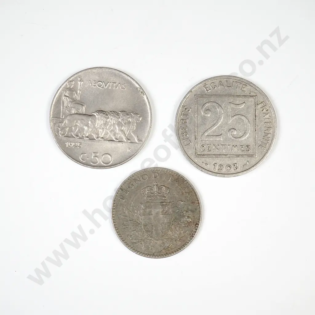 Assorted Lot of Early 20th Century French & Italian Coinage  Image 1++