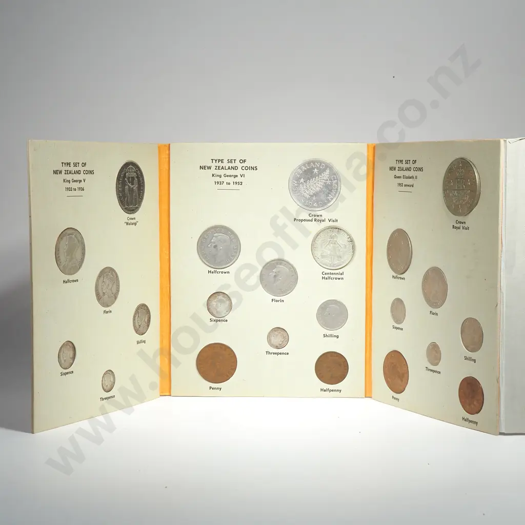 A type set in a John Bertrand album, missing the 1935 crown, mostly in average circulated condition, the 1949 crown very fine but cleaned, the 1940 halfcrown extremely fine or better, the QEII coins look to be uncirculated Image 1++