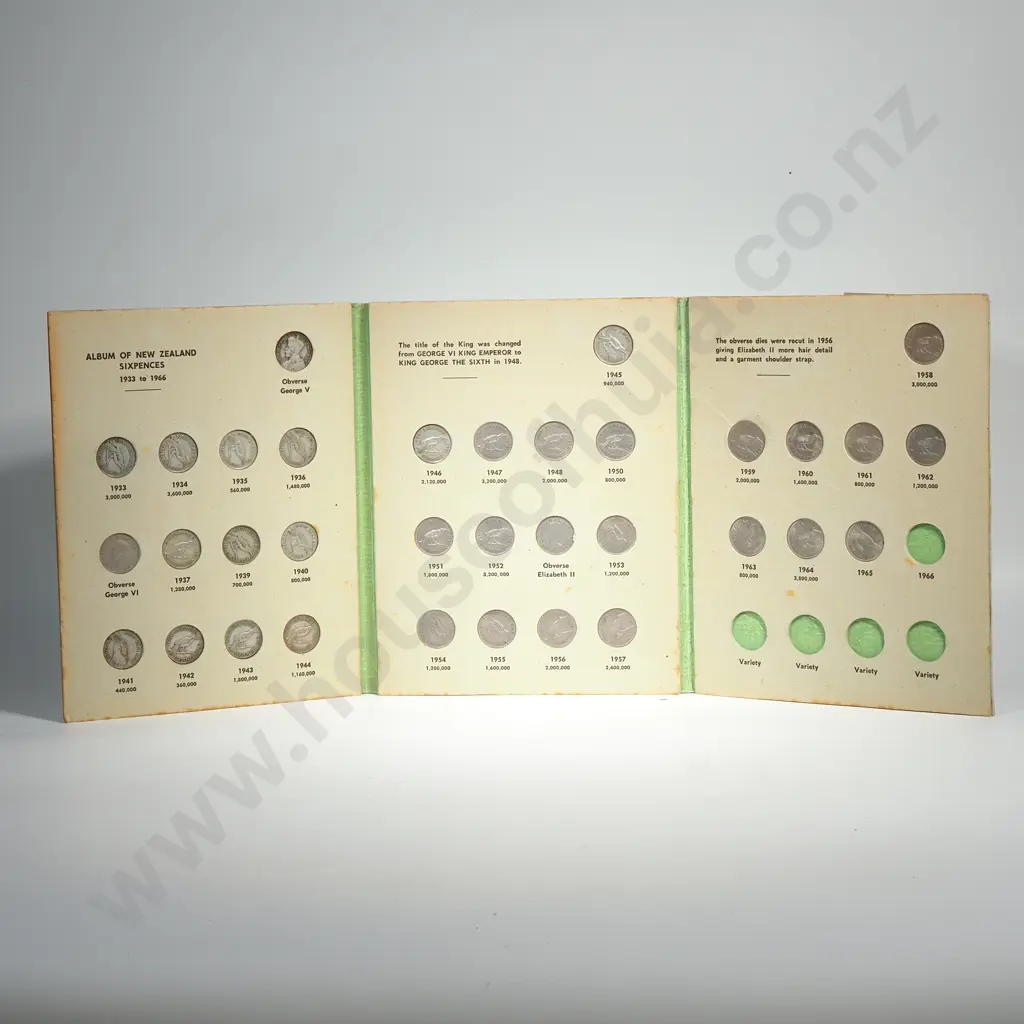 New Zealand Bertrand Sixpence Album in Good Condition - Complete Image 1++