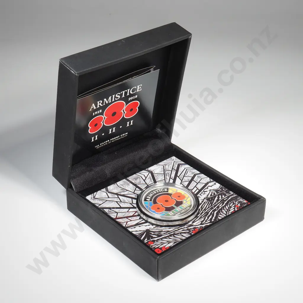 2018 New Zealand Proof .999 Silver Armistice Coin Image 1++